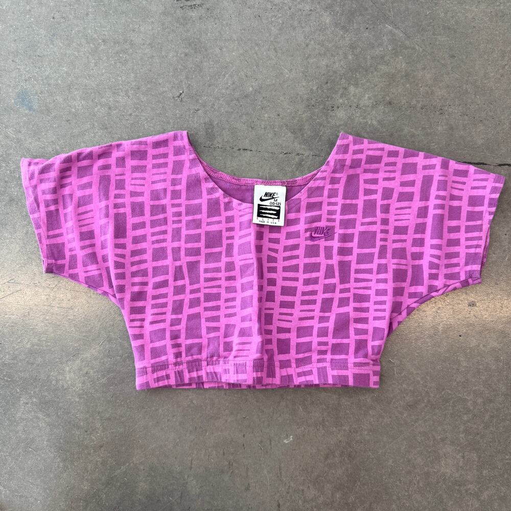 Vintage Y2K Nike Sportswear Elite Purple Cropped T-Shirt Womens M Made In USA